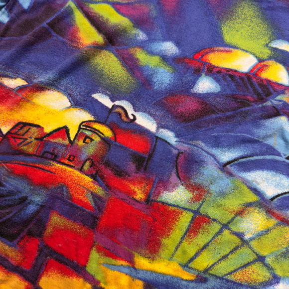 Chico's Top Women's XL Multicolor All-Over Print City V-Neck Stretch Long Sleeve - Picture 3 of 6